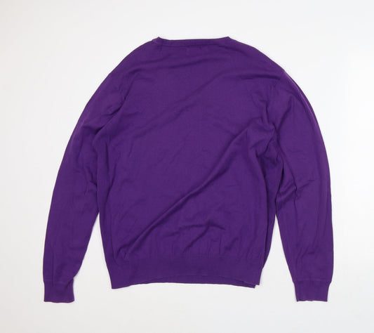NEXT Mens Purple Cotton Pullover Sweatshirt Size L