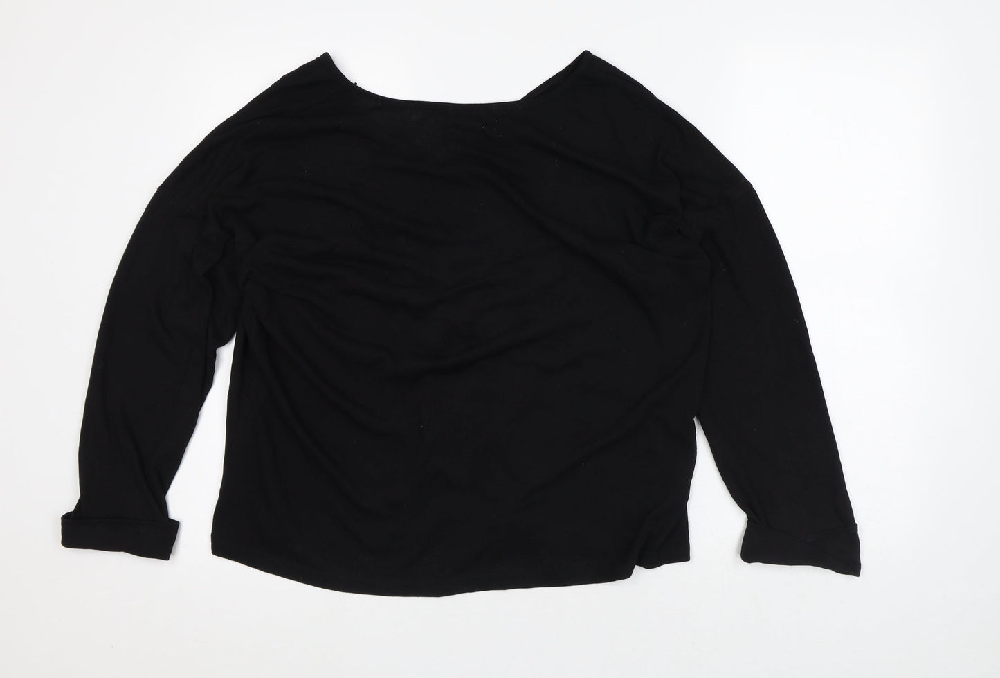 Sheilay Womens Black Polyester Basic T-Shirt Size S Round Neck - Giraffe