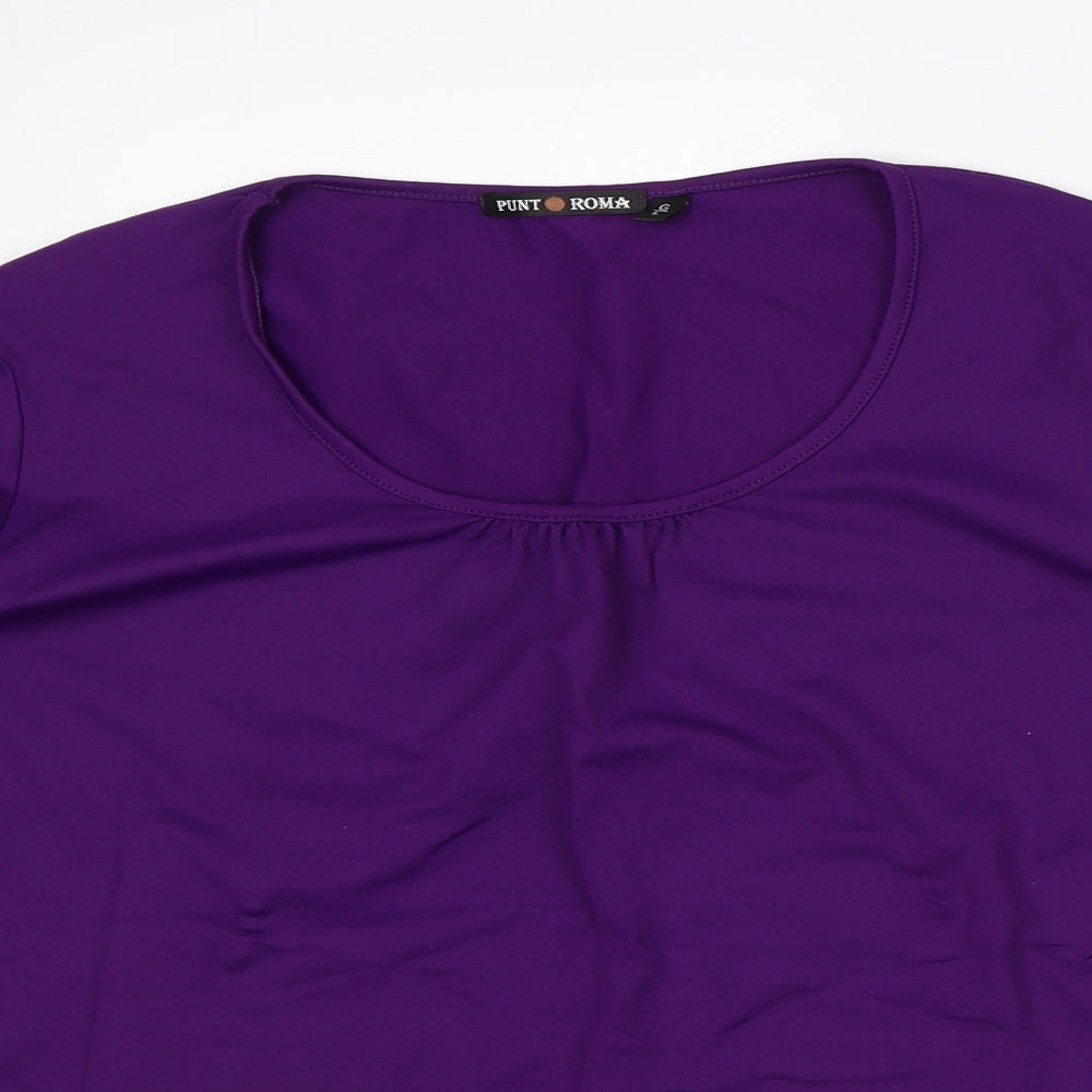 Punt Roma Womens Purple Polyester Pullover Sweatshirt Size L