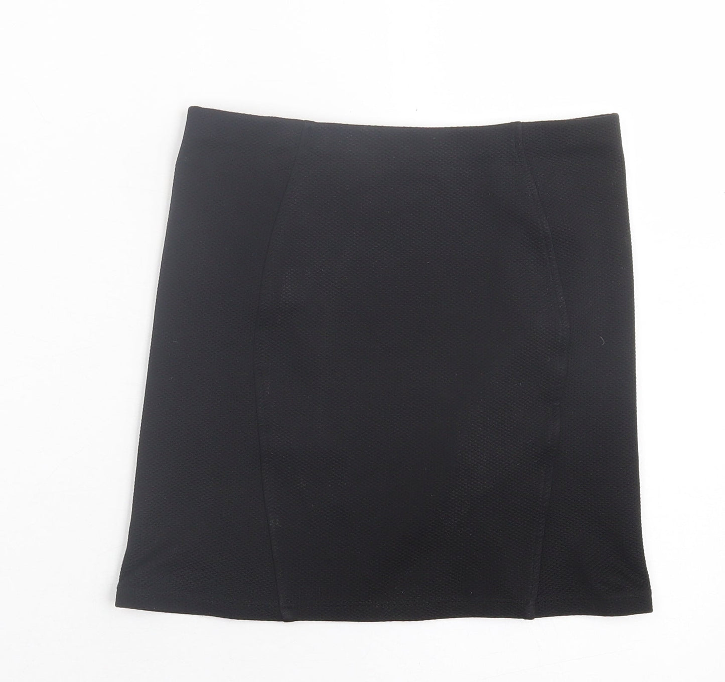 Topshop Womens Black Polyester A-Line Skirt Size 6
