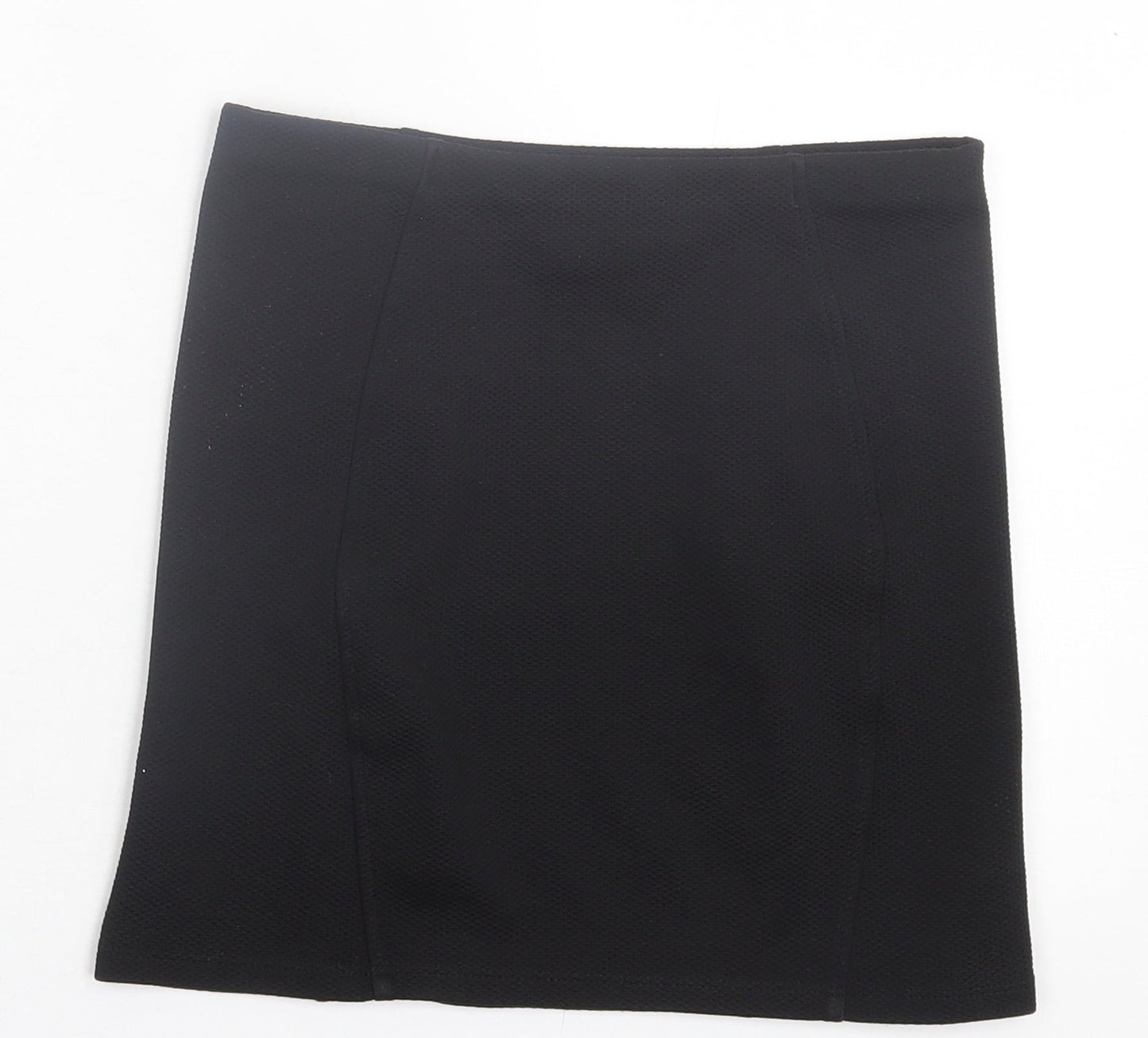 Topshop Womens Black Polyester A-Line Skirt Size 6