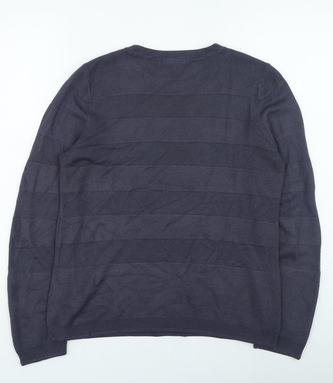 Marks and Spencer Womens Blue Round Neck Acrylic Pullover Jumper Size 12
