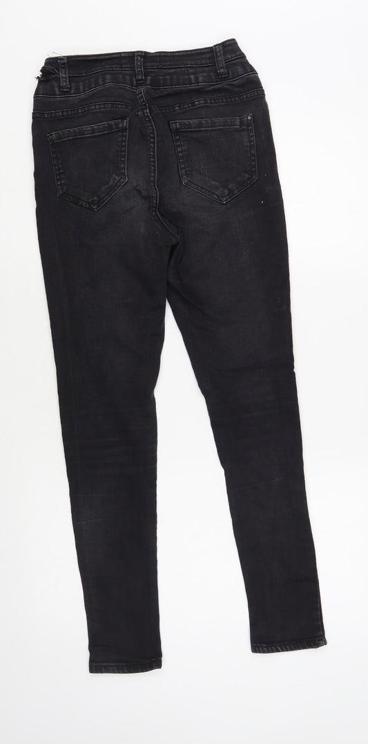 New Look Girls Black Cotton Skinny Jeans Size 12 Years Regular Button