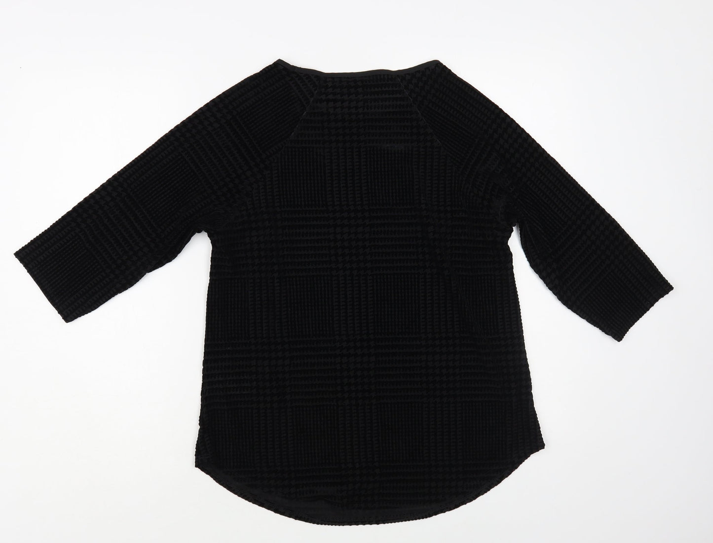 Marks and Spencer Womens Black Polyamide Basic Blouse Size 12 Boat Neck
