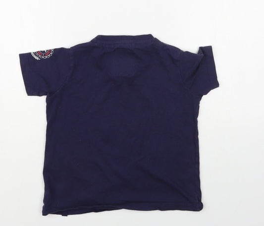 Horze Girls Blue Cotton Pullover T-Shirt Size 7-8 Years Crew Neck Pullover
