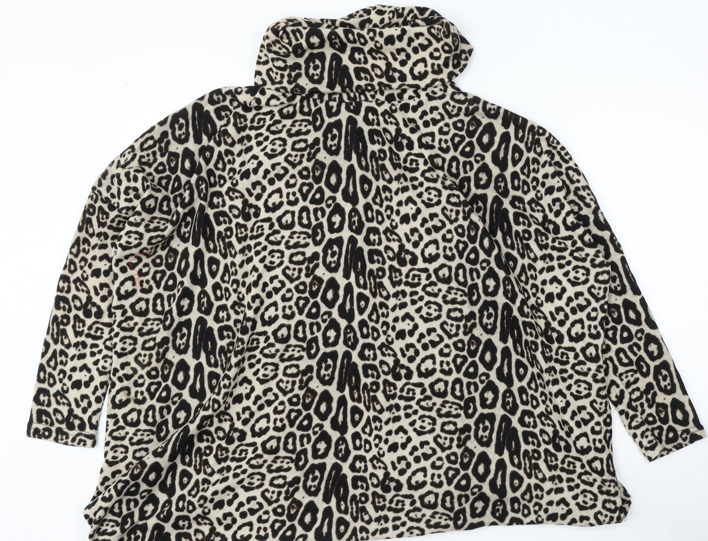New Look Womens Multicoloured Roll Neck Animal Print Polyester Pullover Jumper Size M