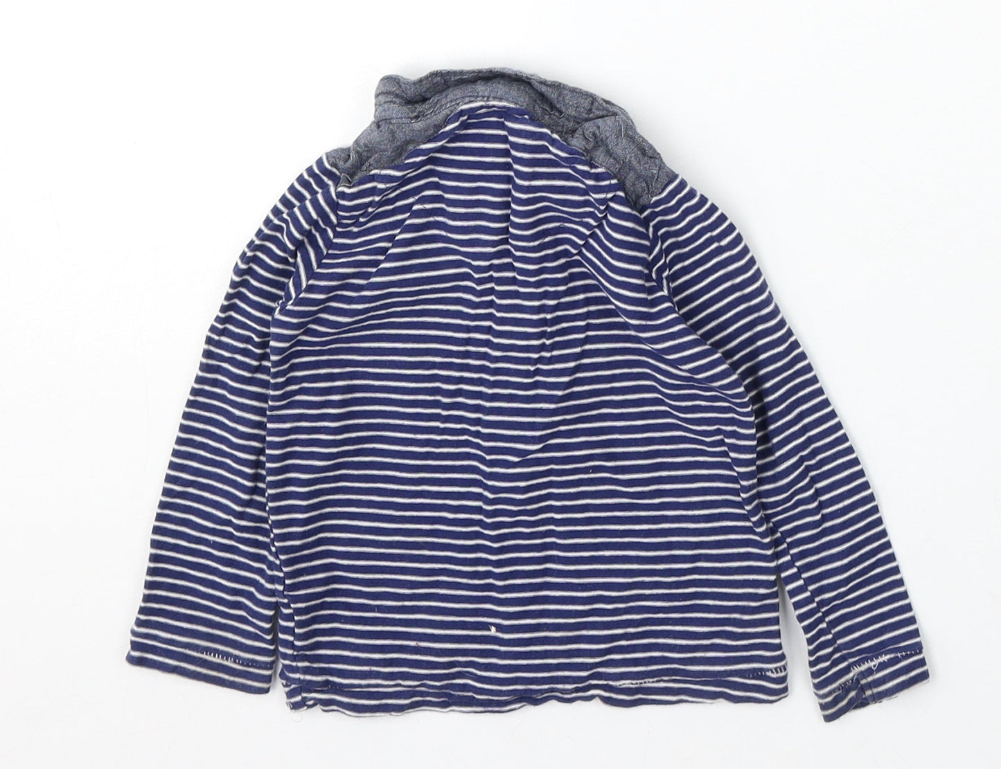 Rebel Boys Blue Striped Cotton Basic T-Shirt Size 12-18 Months Collared Button