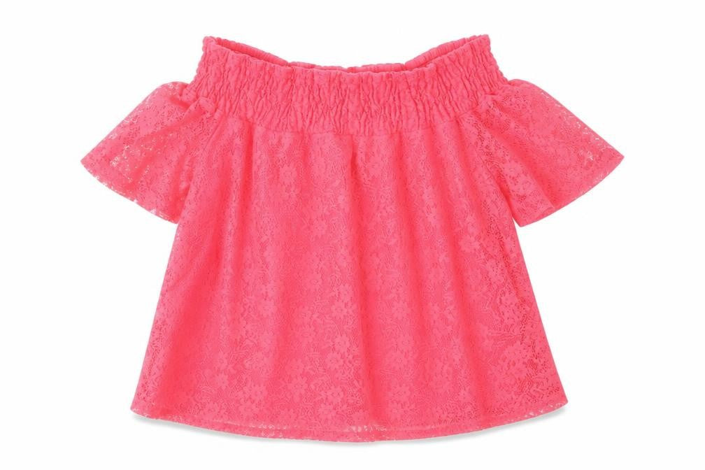 Primark Girls Pink Polyester Basic T-Shirt Size 10-11 Years Off the Shoulder