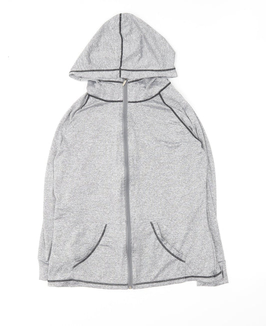 Sykooria Womens Grey Polyester Full Zip Hoodie Size XL