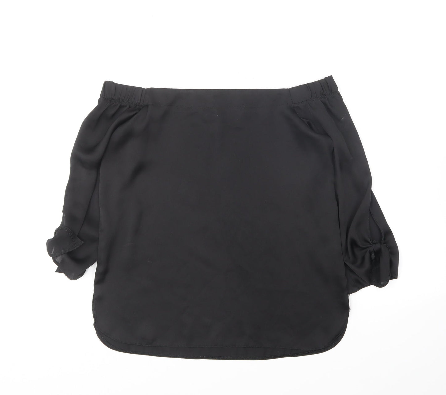 New Look Womens Black Polyester Basic Blouse Size 10 Off the Shoulder