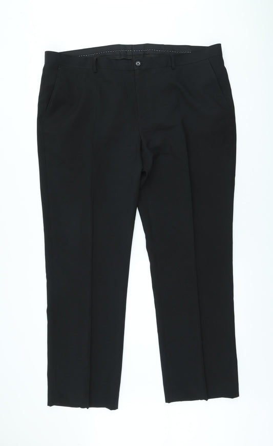 Preworn Womens Black Polyester Trousers Size XL L30 in Regular