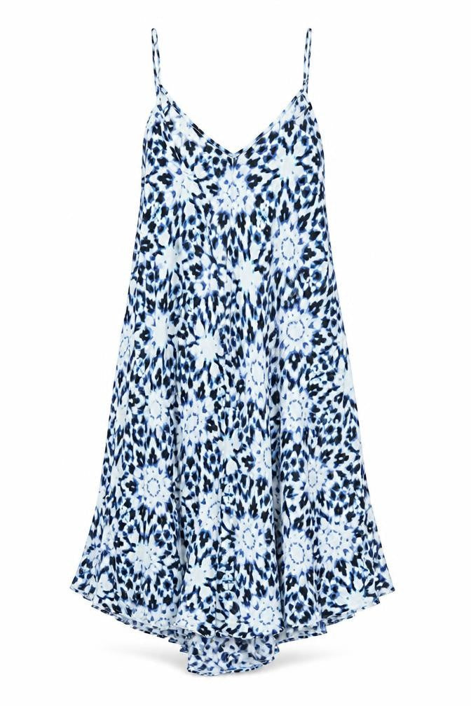 New Look Womens Blue Viscose Fit & Flare Size 8 V-Neck