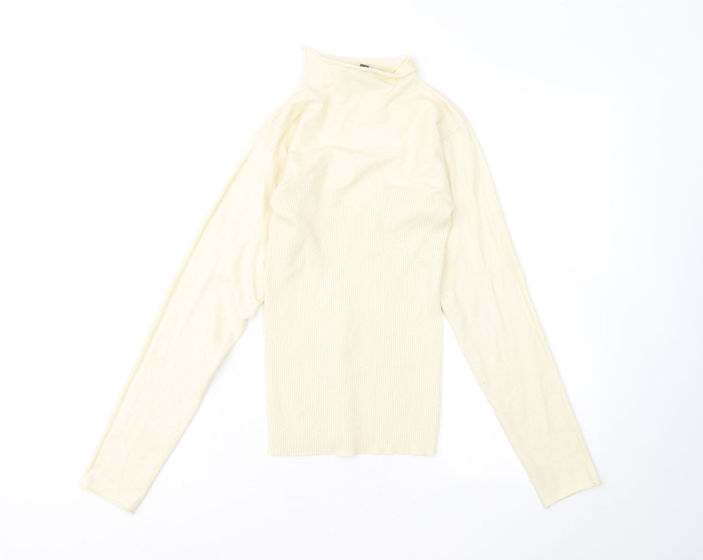 Missguided Womens Yellow Mock Neck Acrylic Pullover Jumper Size 10