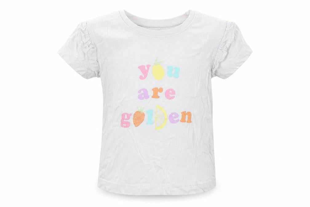Primark Girls White Cotton Basic T-Shirt Size 4-5 Years Round Neck - You Are Golden