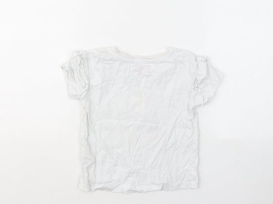 Primark Girls White Cotton Basic T-Shirt Size 4-5 Years Round Neck - You Are Golden