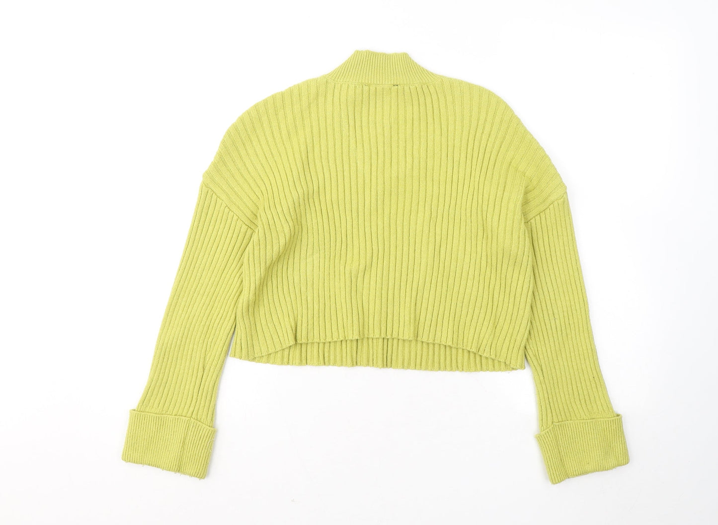 New Look Womens Yellow Mock Neck Viscose Pullover Jumper Size S