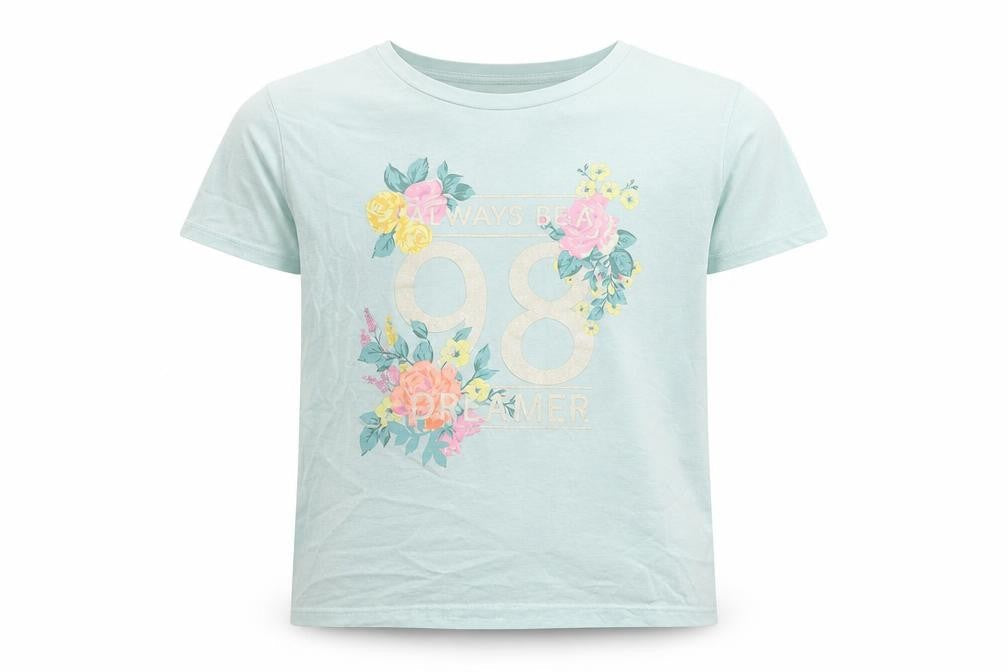 H&M Boys Blue Cotton Basic T-Shirt Size 10-11 Years Round Neck - Always Be A Dreamer 98