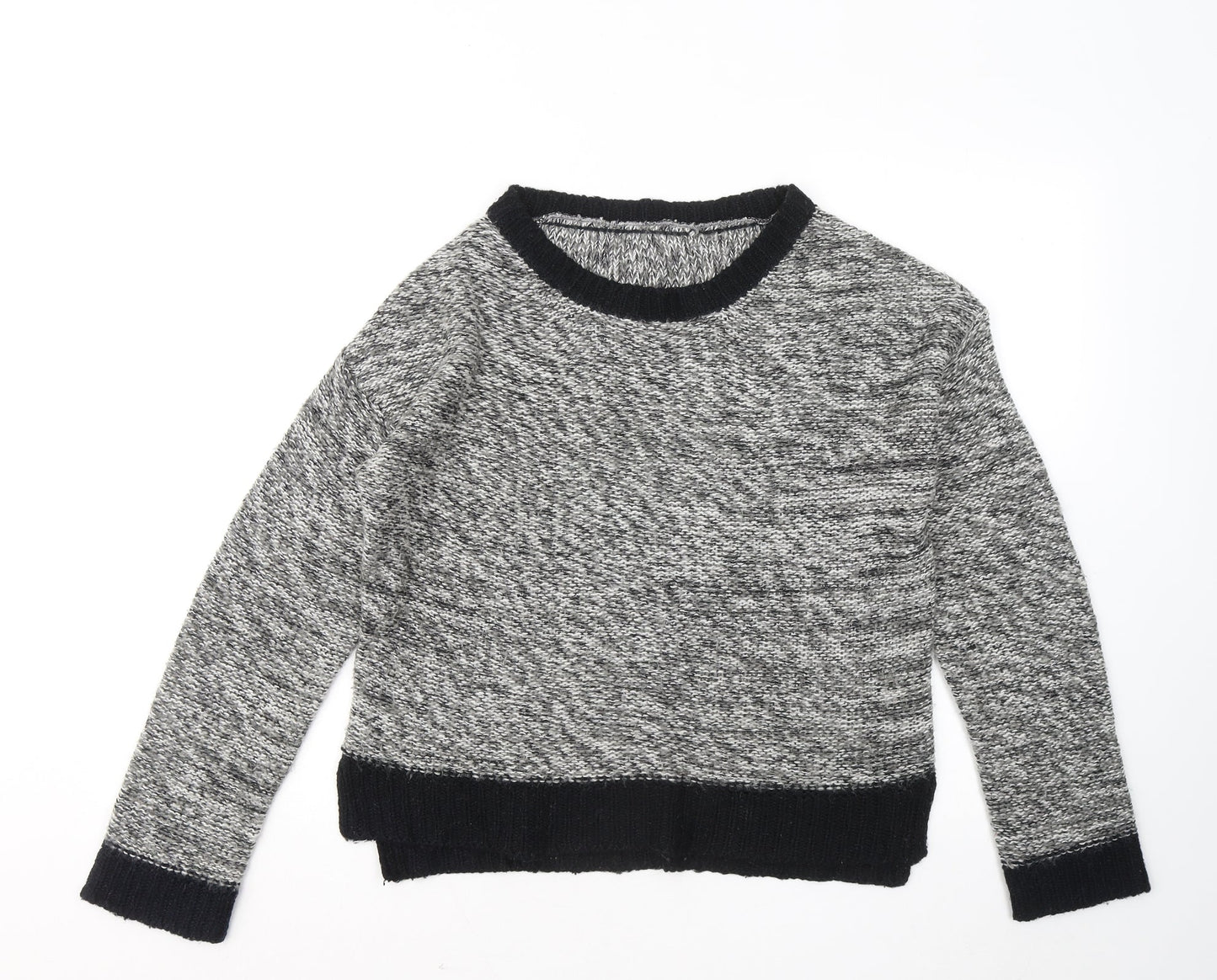 Internacionale Womens Grey Round Neck Acrylic Pullover Jumper Size 14