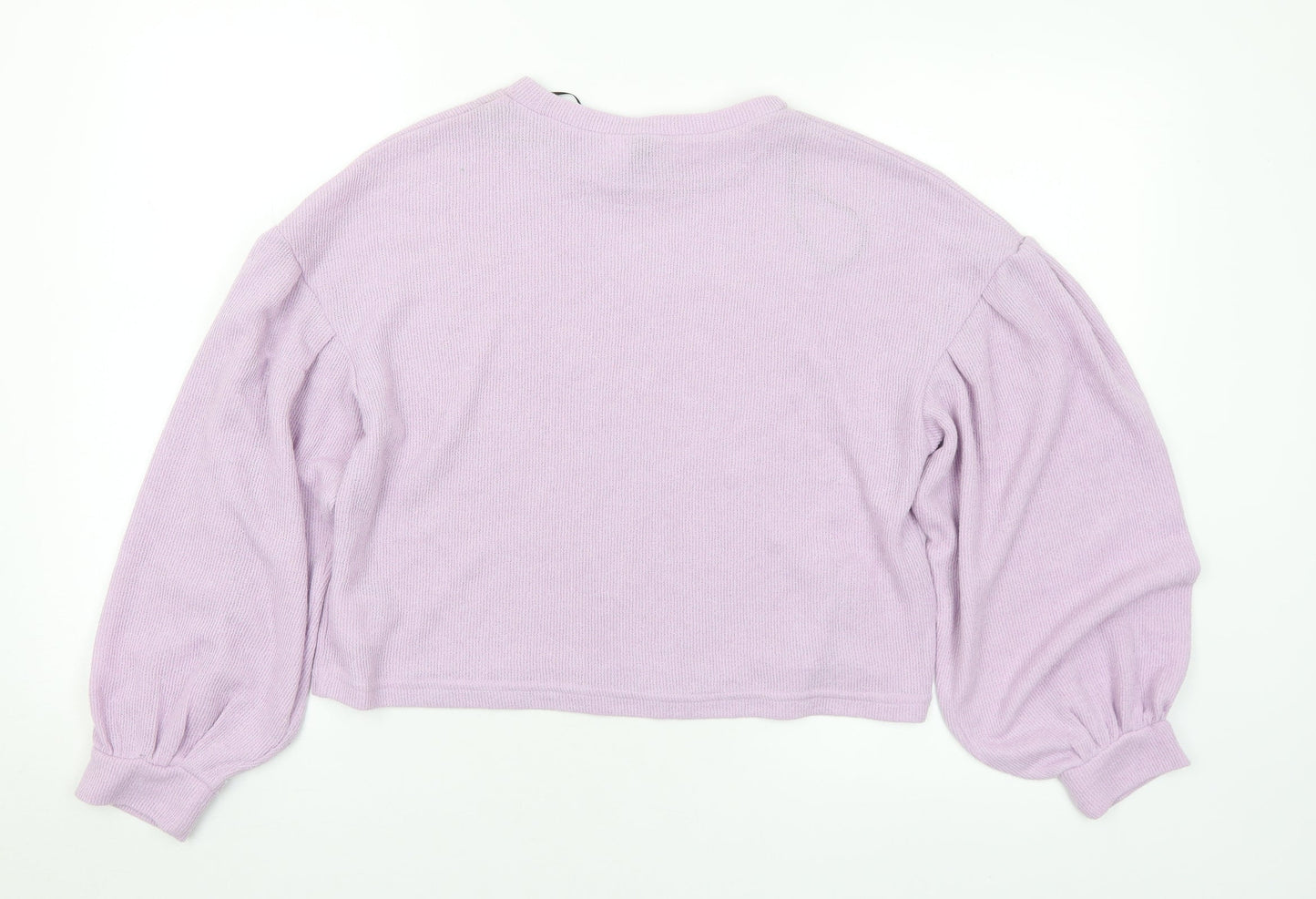 Divided Womens Purple Crew Neck Polyester Pullover Jumper Size S