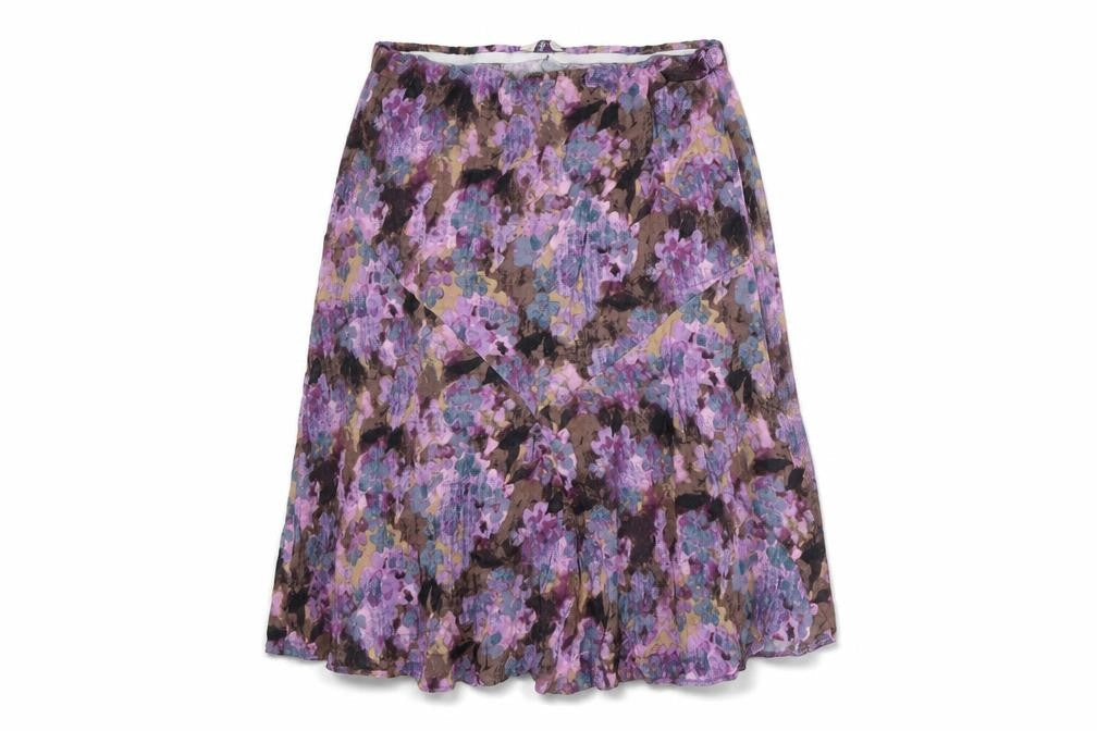 Classics Womens Purple Geometric Viscose A-Line Skirt Size 12