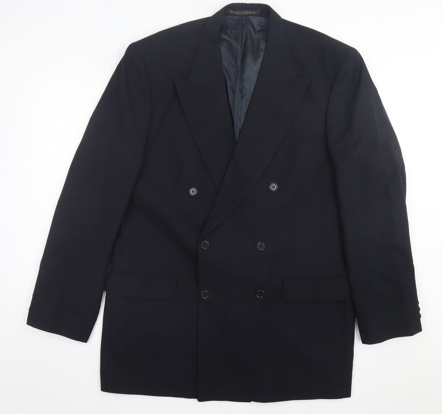 Marks and Spencer Mens Blue Wool Jacket Suit Jacket Size 42