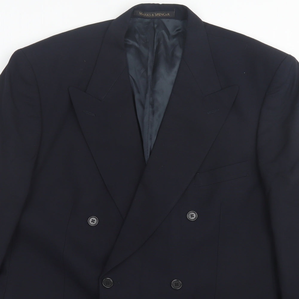 Marks and Spencer Mens Blue Wool Jacket Suit Jacket Size 42
