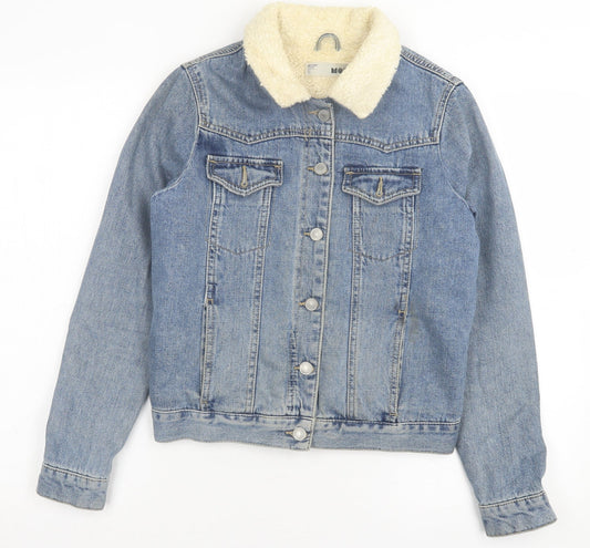 Topshop Womens Blue Jacket Size 6 Button