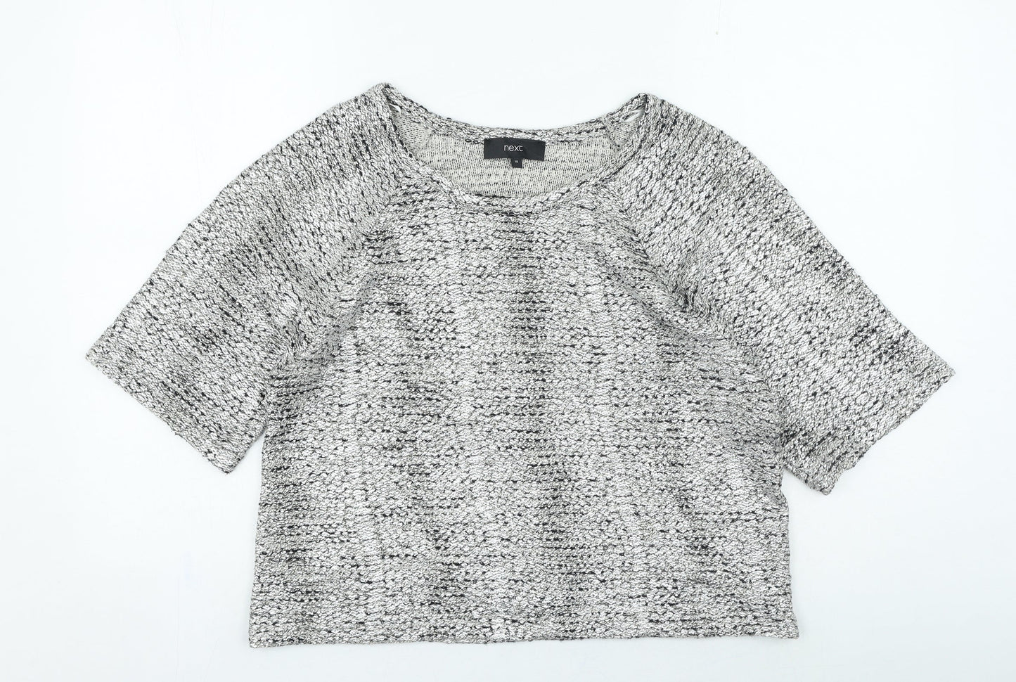 NEXT Womens Silver Round Neck Cotton Pullover Jumper Size 10