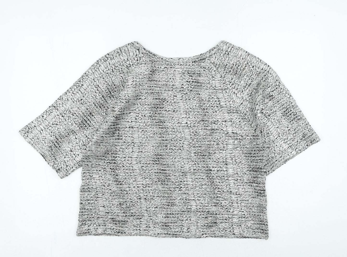 NEXT Womens Silver Round Neck Cotton Pullover Jumper Size 10