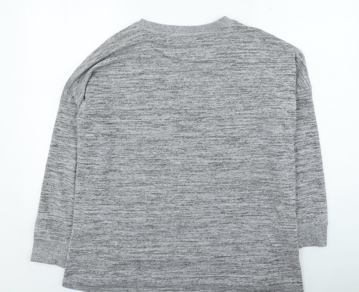 peacoks Womens Grey Round Neck Polyester Pullover Jumper Size 18