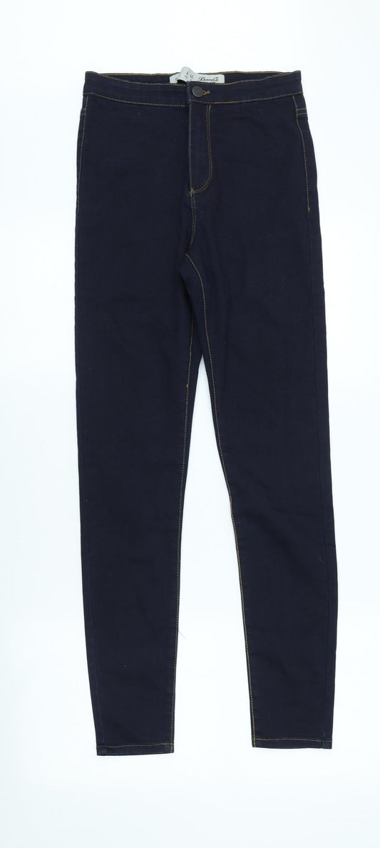 Denim & Co. Womens Black Cotton Skinny Jeans Size 12 L28 in Slim