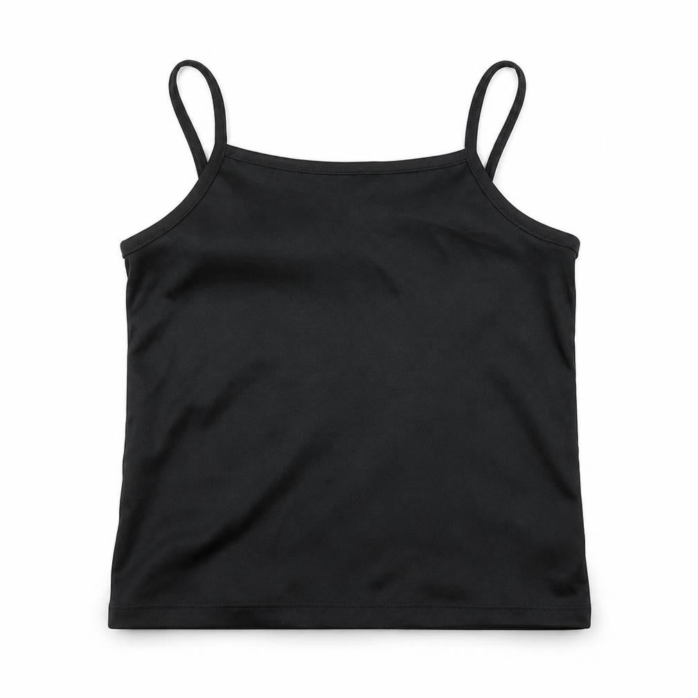 YD Girls Black Polyester Basic Tank Size 9-10 Years Crew Neck