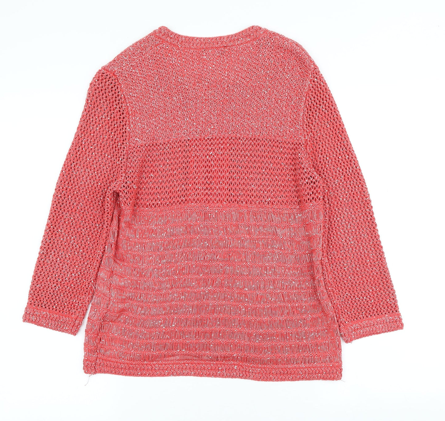 Gerry Weber Womens Red Scoop Neck Viscose Full Zip Jumper Size 14
