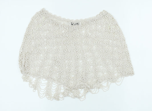 Topshop Womens Beige Polyester Mini Skirt - Beach coverup