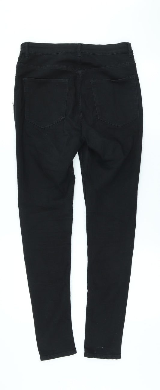 Divided by H&M Womens Black Cotton Skinny Jeans Size 12 L27 in Slim Zip