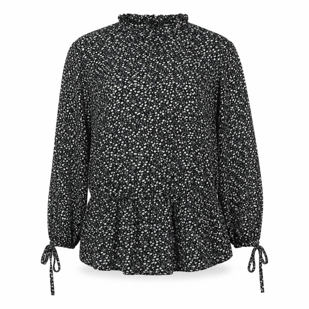Boohoo Womens Black Floral Polyester A-Line Size 10 High Neck