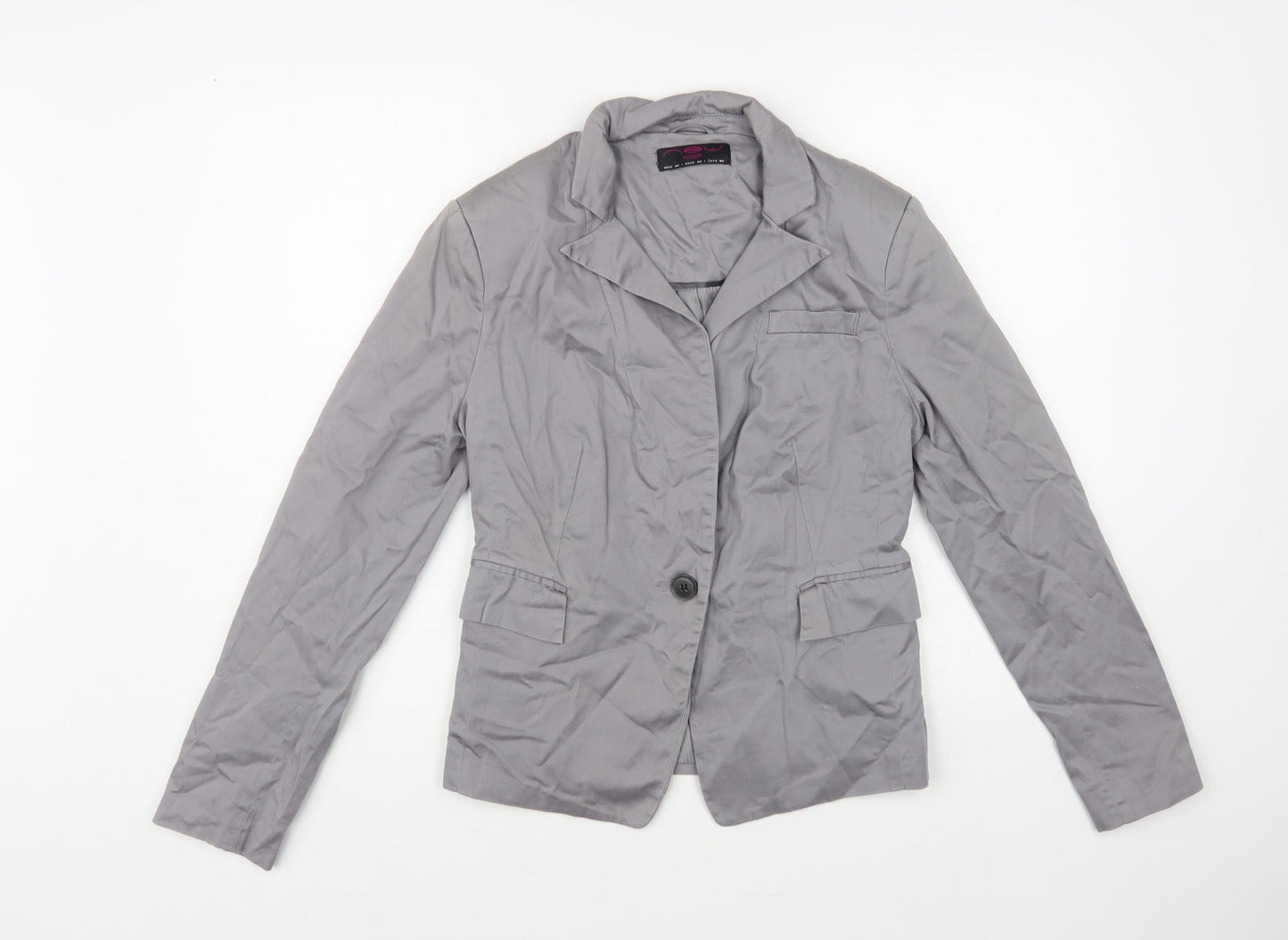 New Look Womens Grey Jacket Blazer Size 12 Button