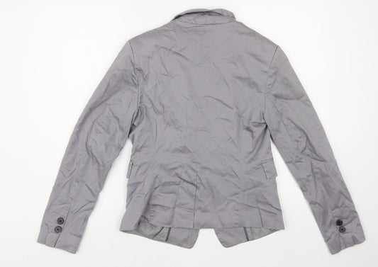 New Look Womens Grey Jacket Blazer Size 12 Button