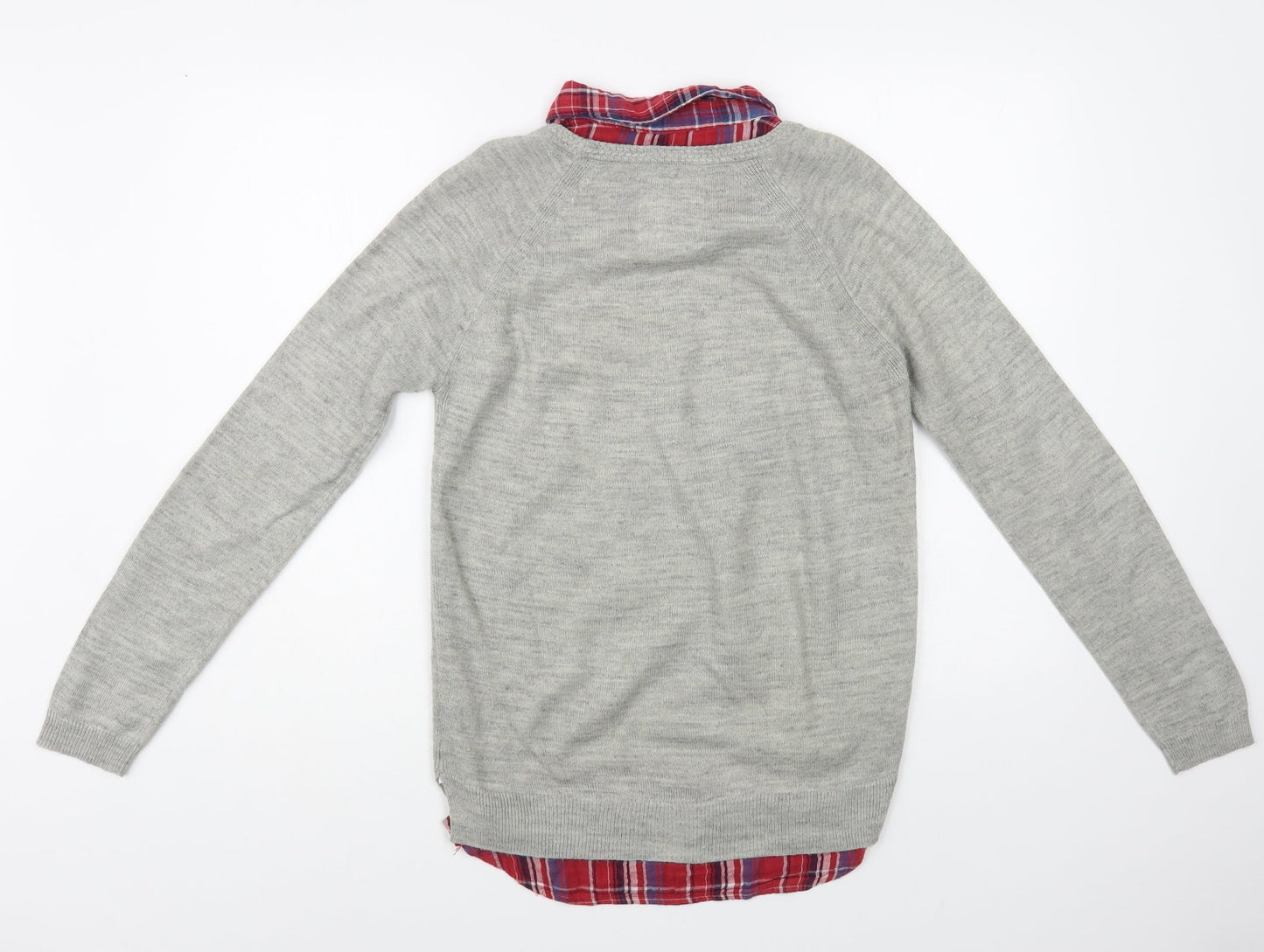 Matalan Womens Grey Collared Acrylic Pullover Jumper Size 8