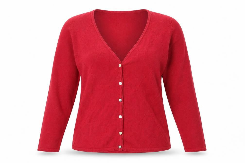 Bonmarché Womens Pink Round Neck Acrylic Cardigan Jumper Size M
