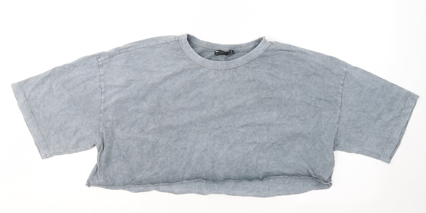 ASOS Womens Blue Cotton Basic T-Shirt Size 14 Round Neck