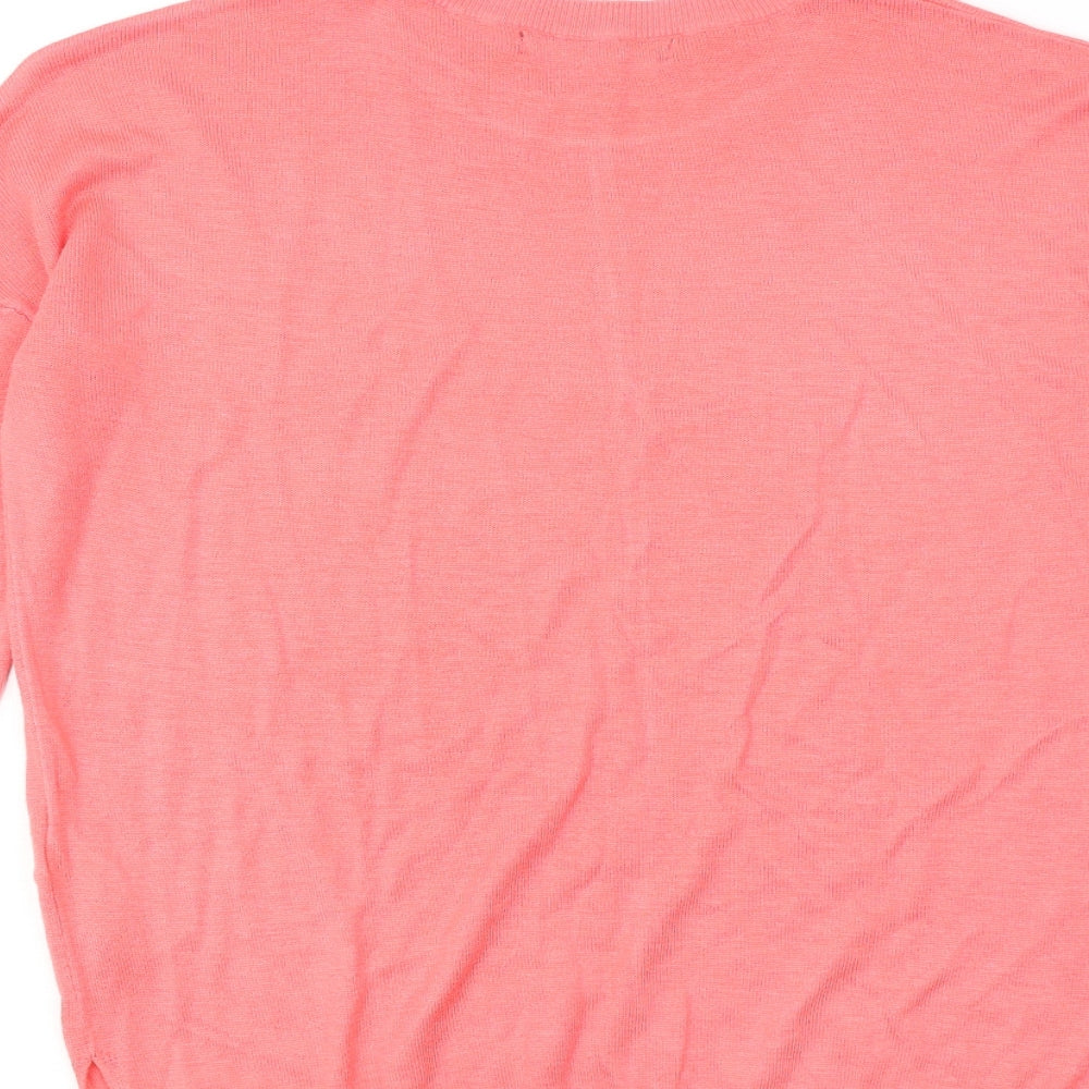 Marks and Spencer Womens Pink Round Neck Acrylic Pullover Jumper Size M