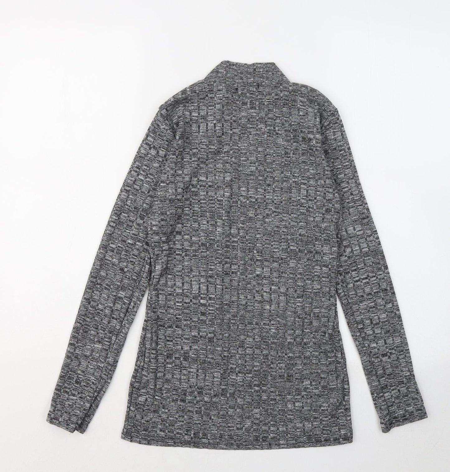 PRETTYLITTLETHING Womens Grey Mock Neck Polyester Pullover Jumper Size 8