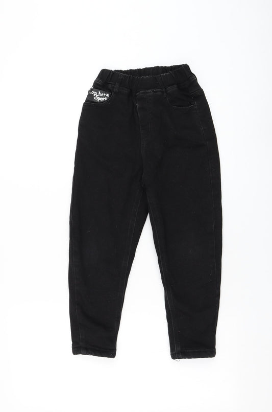 Fashion Cowboy Girls Black Polyester Skinny Jeans Size 11 Years Regular Pullover