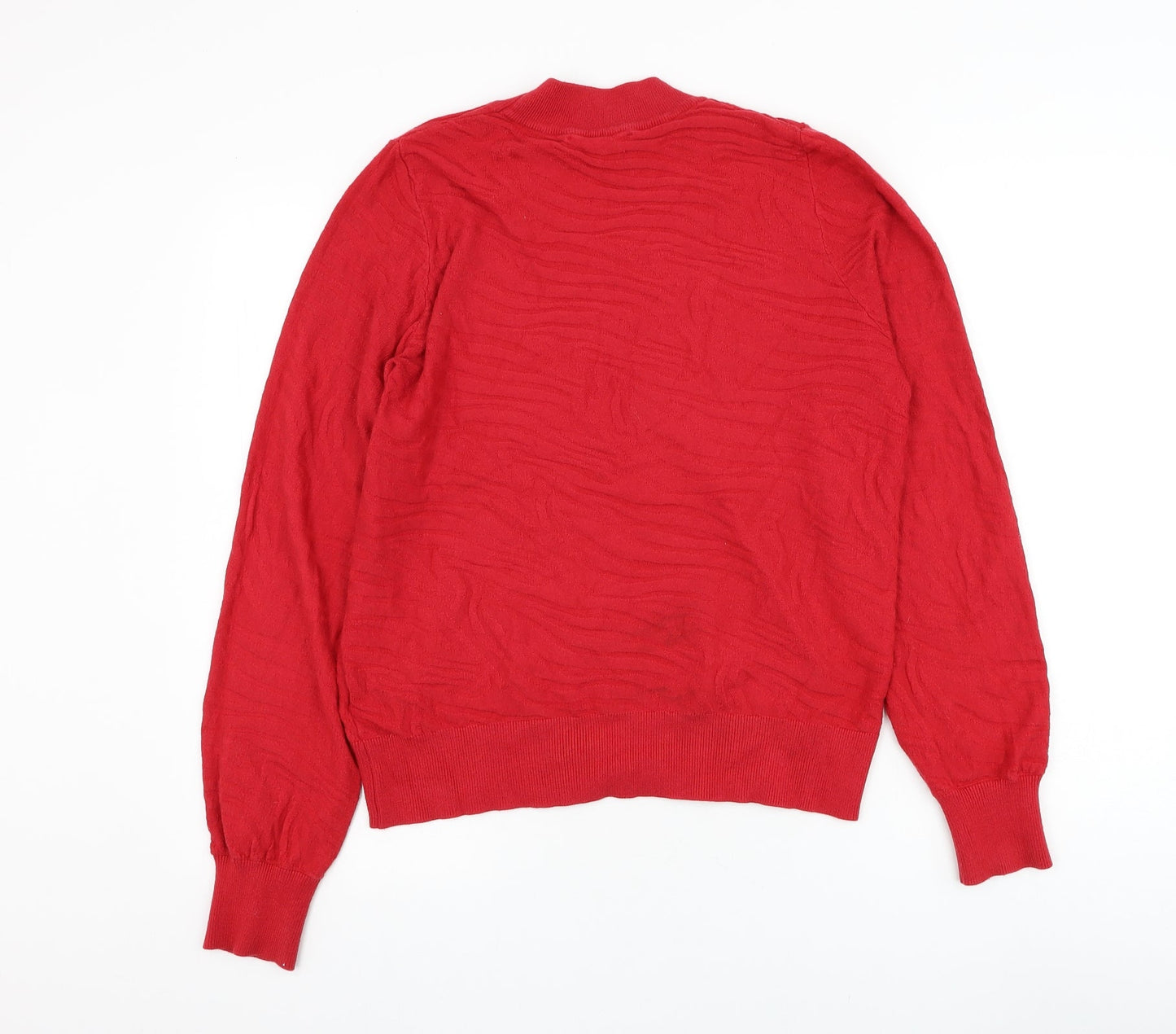 NEXT Womens Red Round Neck Viscose Pullover Jumper Size 12