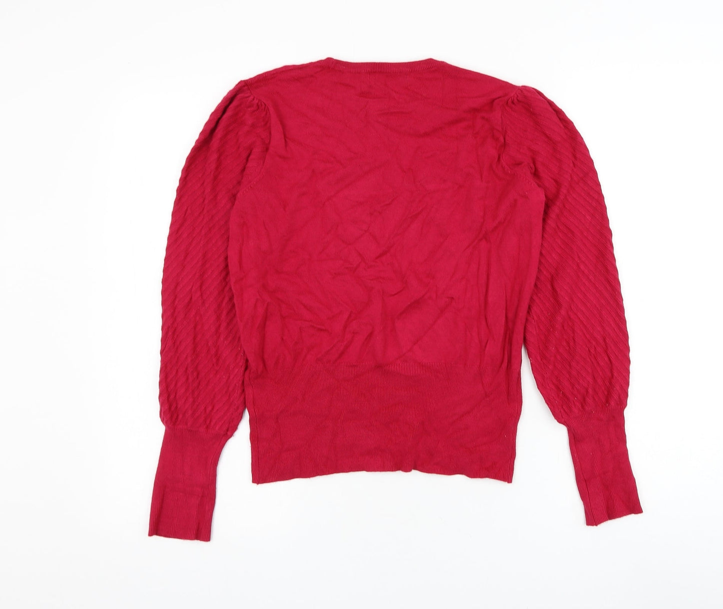 Marks and Spencer Womens Pink Round Neck Viscose Pullover Jumper Size 12