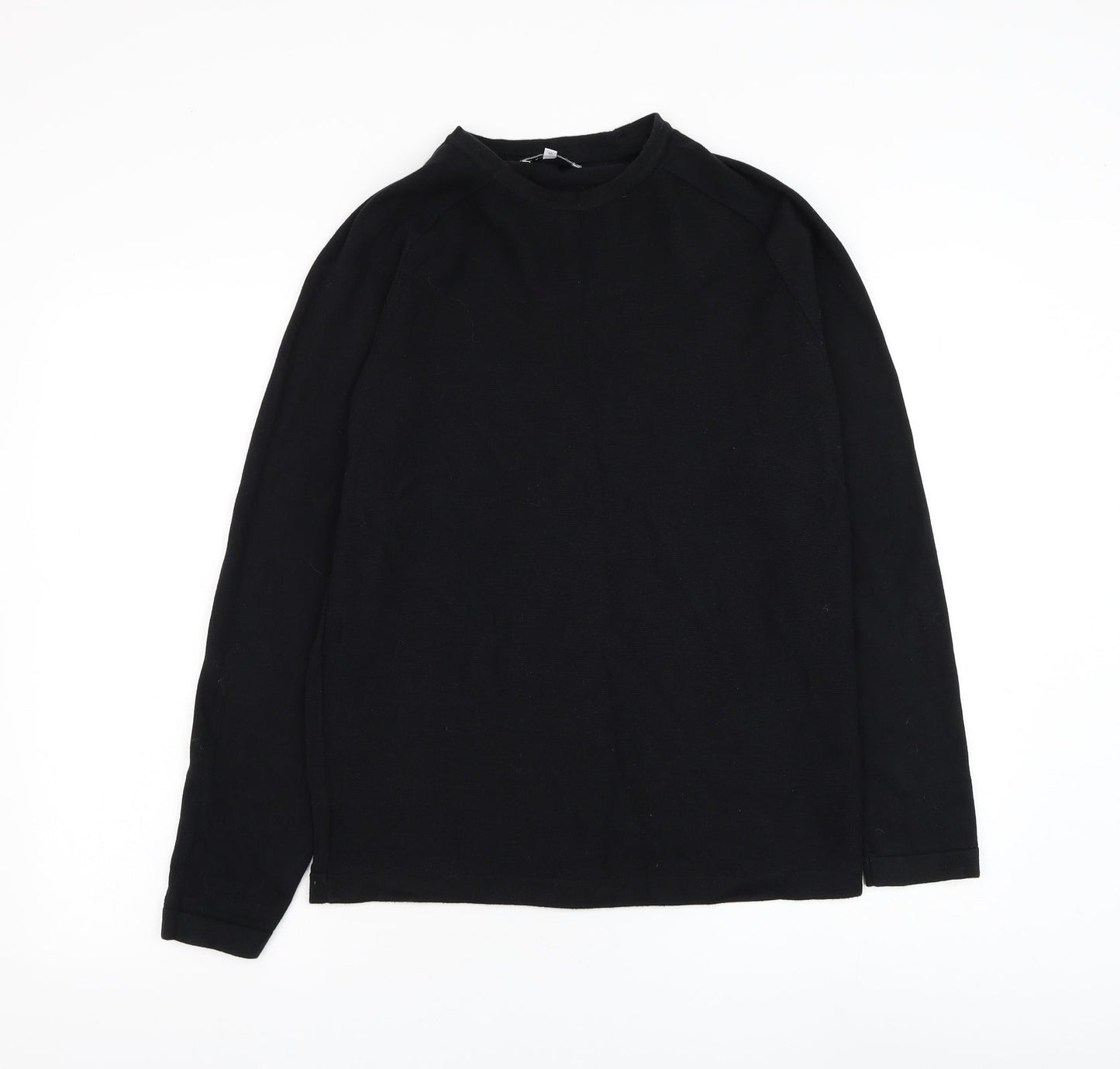 Red Herring Mens Black Round Neck Cotton Pullover Jumper Size S