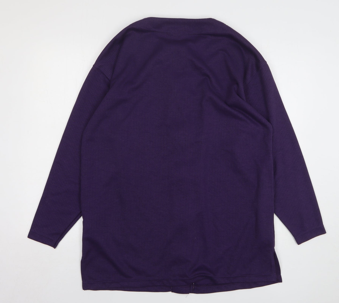 South Lodge Womens Purple Round Neck Polyester Cardigan Jumper Size M