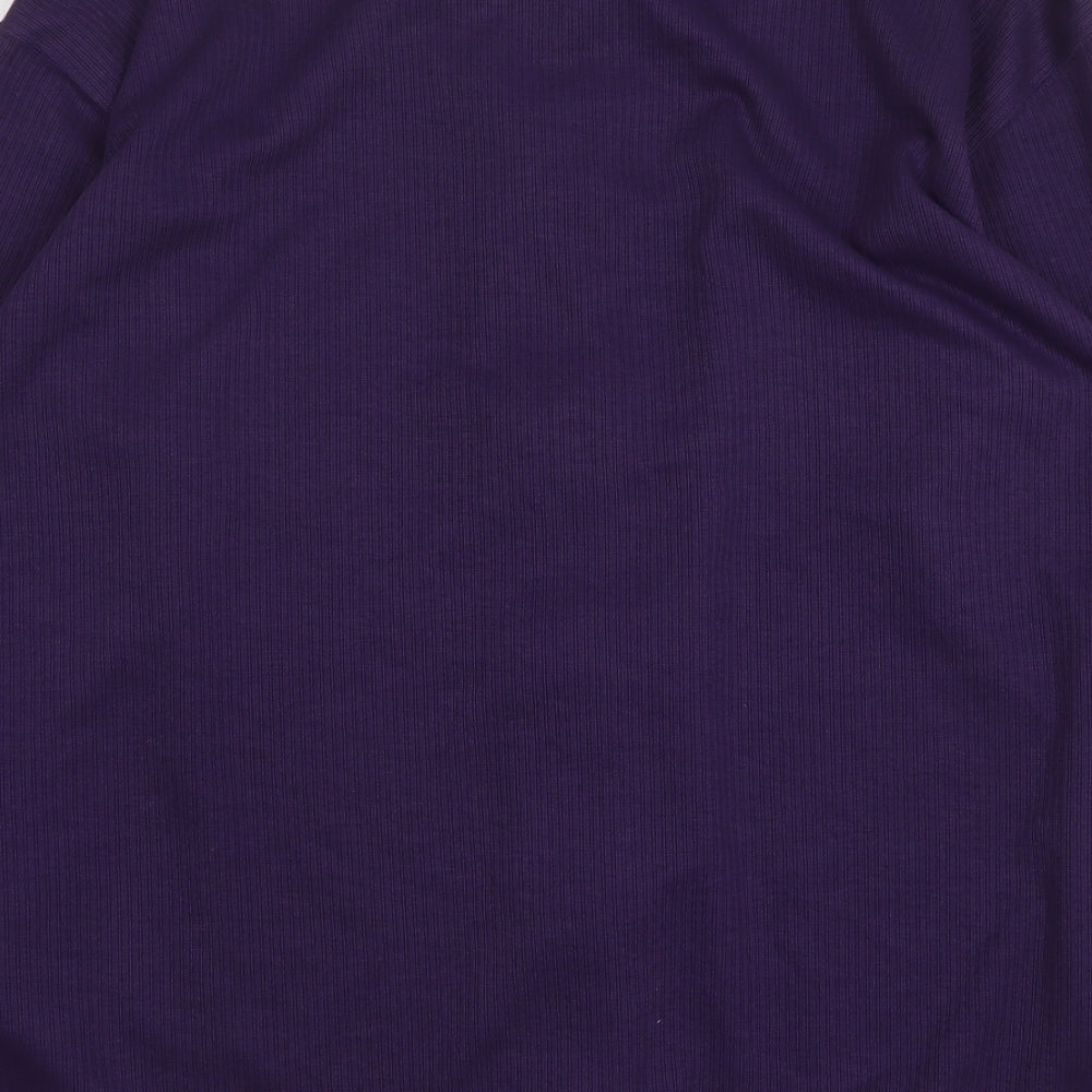 South Lodge Womens Purple Round Neck Polyester Cardigan Jumper Size M