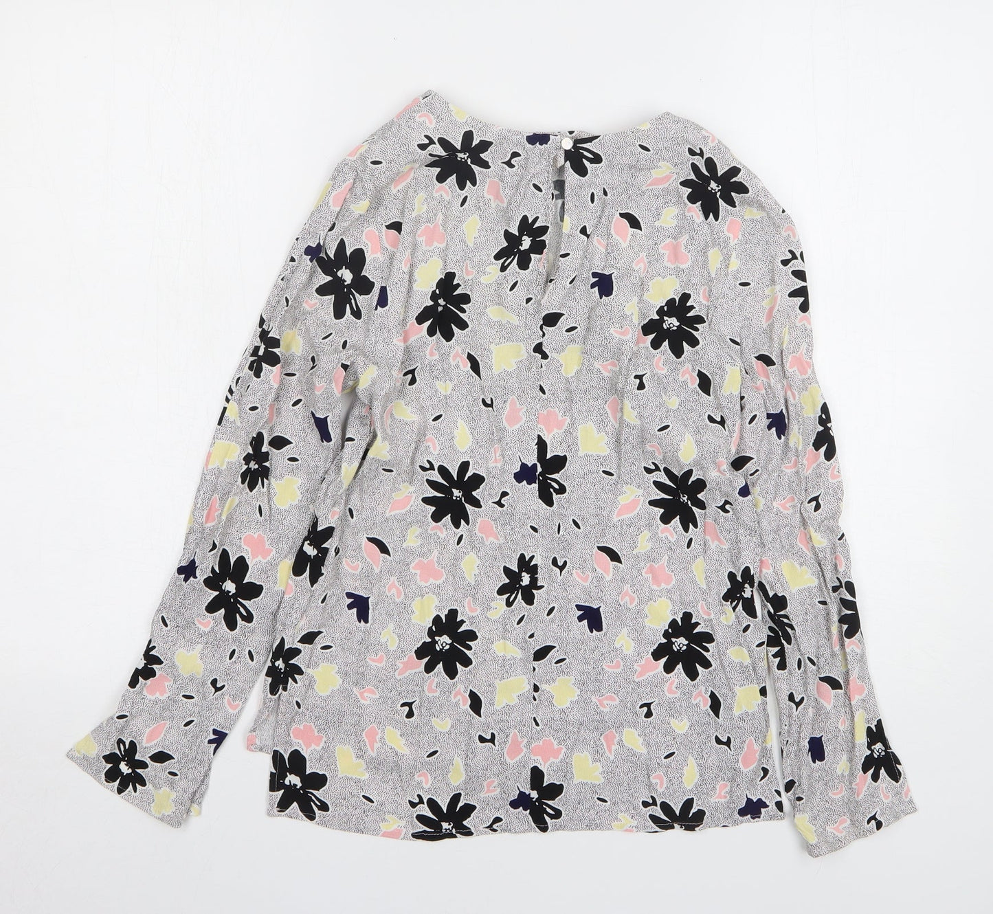 Warehouse Womens Multicoloured Floral Viscose Basic Blouse Size 6 Round Neck